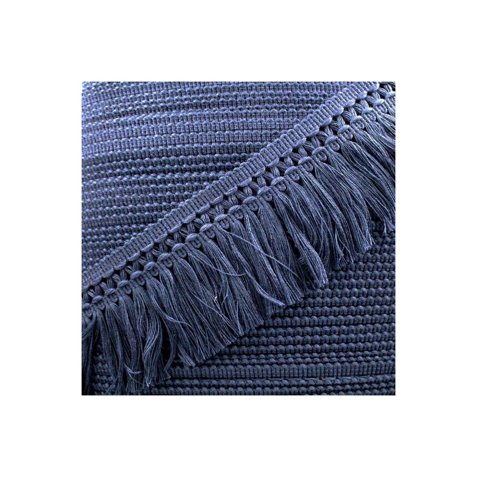 Ruban galon franges dentelle au crochet 65mm - bleu nuit