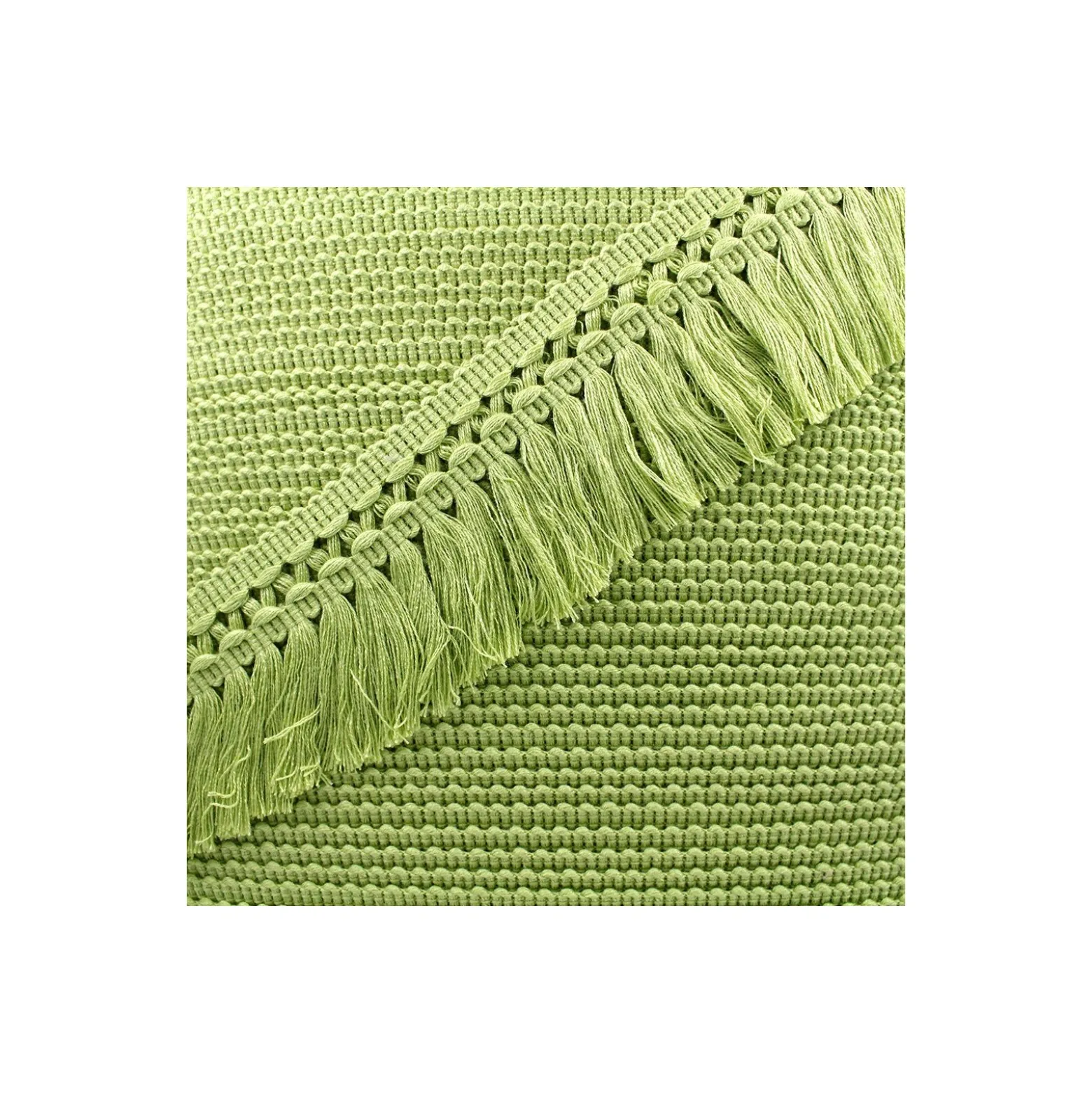 Ruban galon franges dentelle au crochet 65mm - avocat
