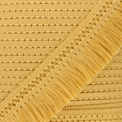 Ruban galon franges dentelle au crochet 65 mm - jaune