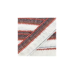 Ruban galon franges Mérida 45mm marron - blanc x 50cm