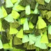 Ruban galon pompons à franges Acapulco - vert x 50cm