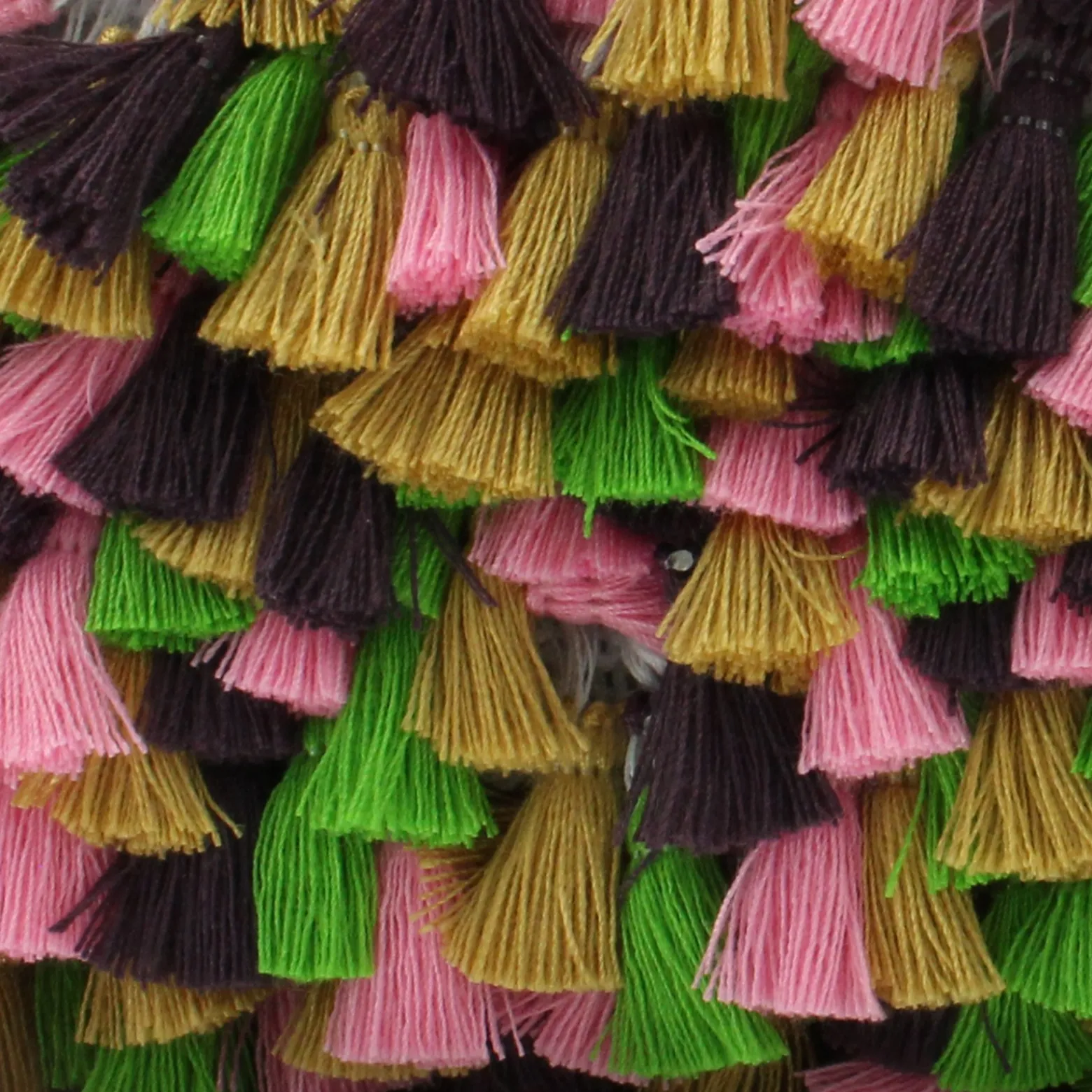 Ruban galon pompons à franges Acapulco - multi naturel x 50cm