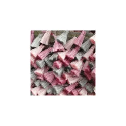 Ruban galon pompons à franges Puebla - gris/rose x 50cm