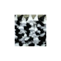 Ruban galon pompons à franges Puebla - noir/blanc x 50cm