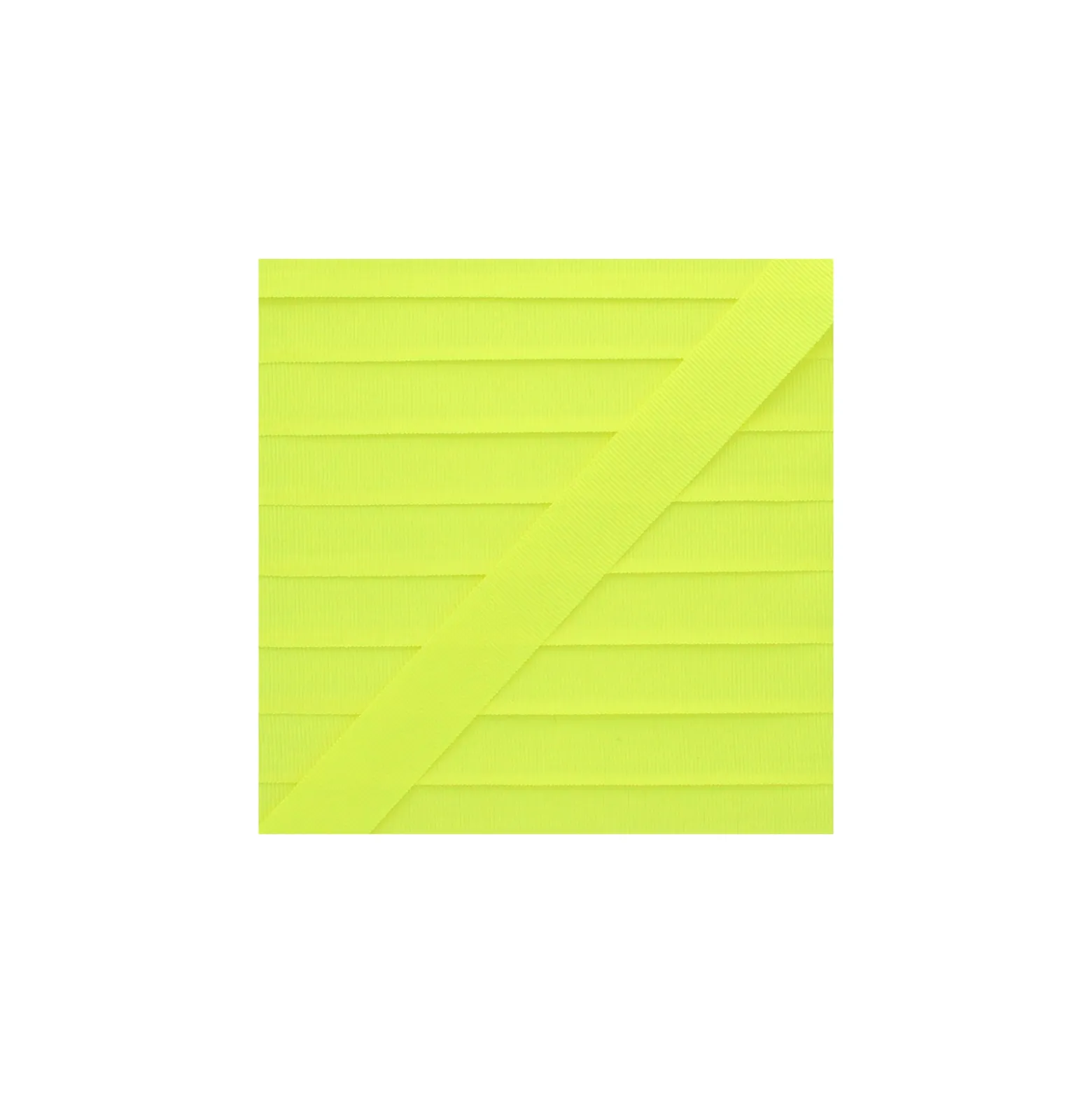 Ruban Gros Grain Effet Soie - Jaune Fluo