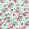 Ruban gros grain Fleuri 10 mm - Rouge/vert