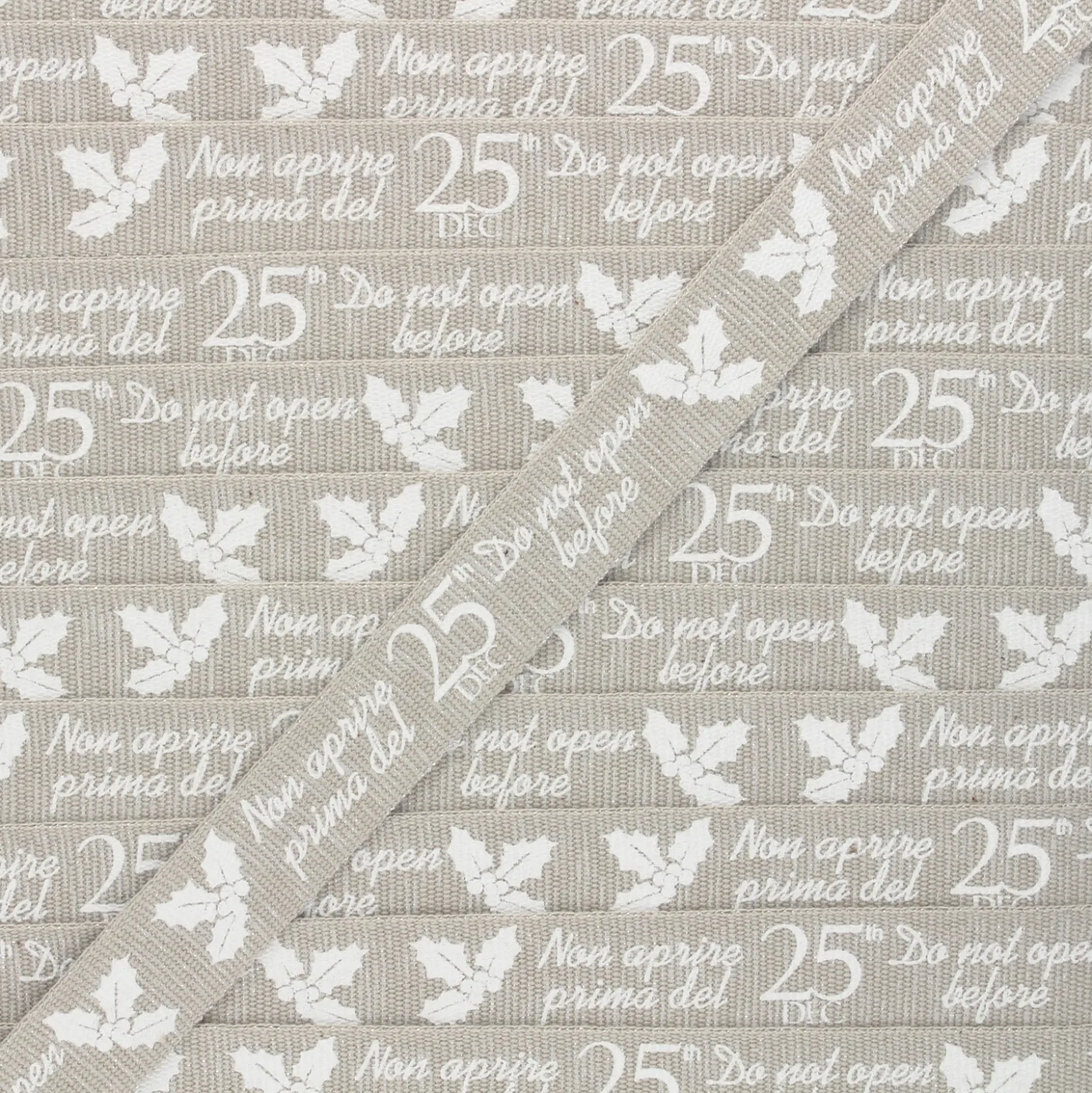 Ruban Gros Grain lurex Christmas gift 15 mm - ficelle