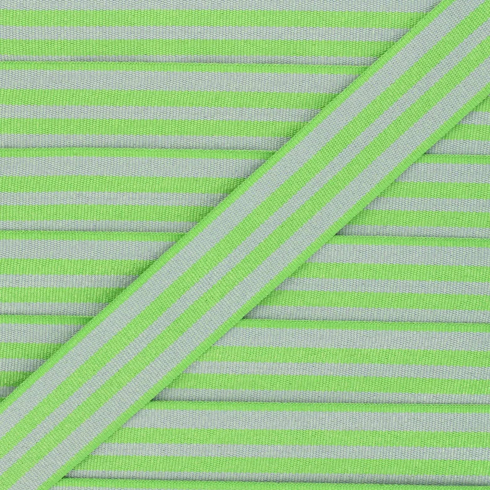 Ruban gros grain lurex Lina - vert/argent