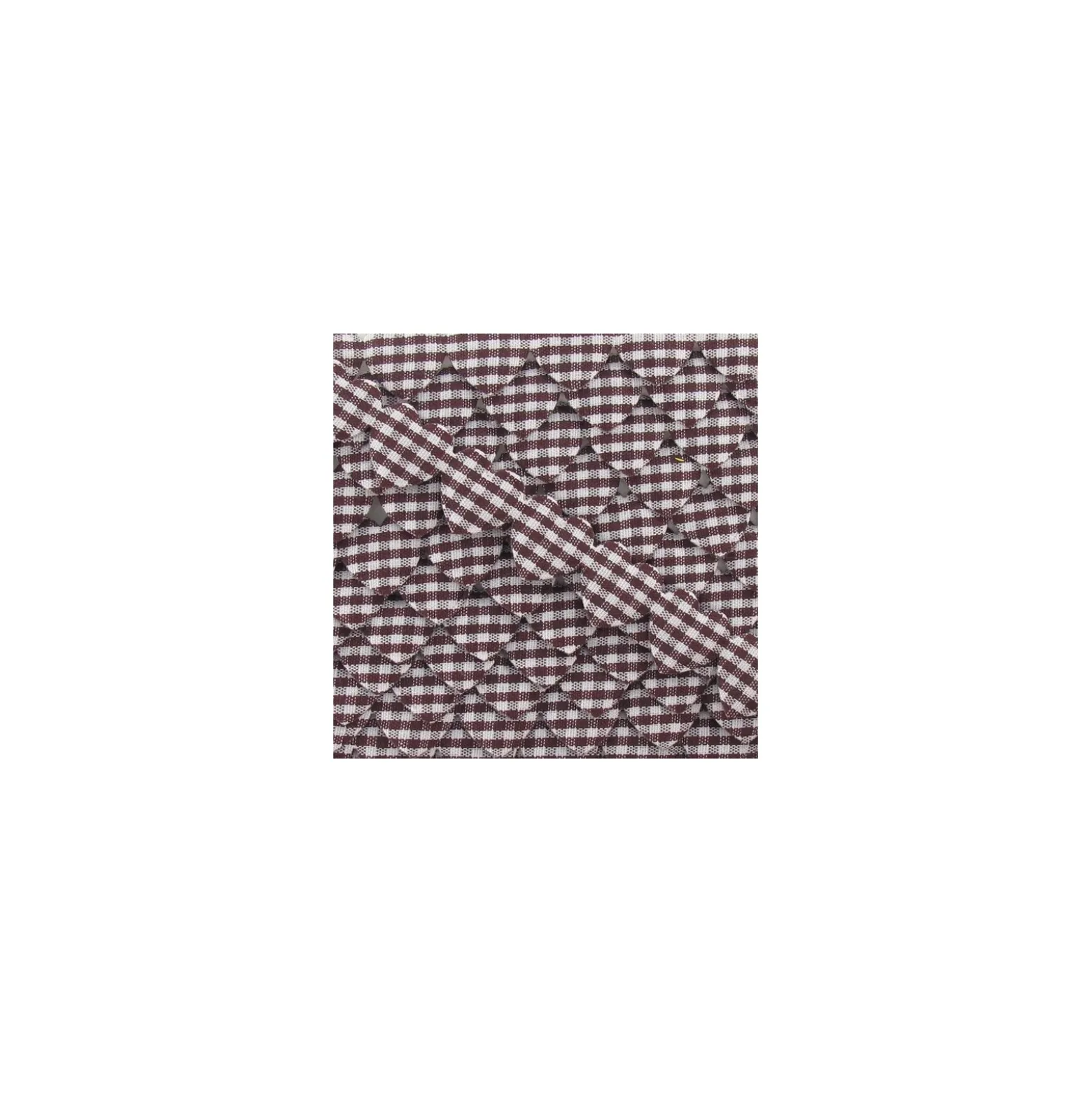 Ruban guirlande Coeurs vichy marron