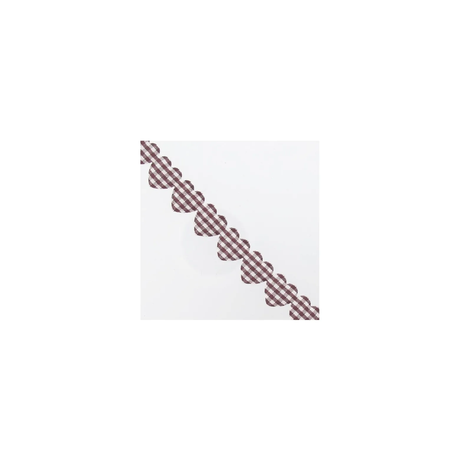 Ruban guirlande Coeurs vichy marron