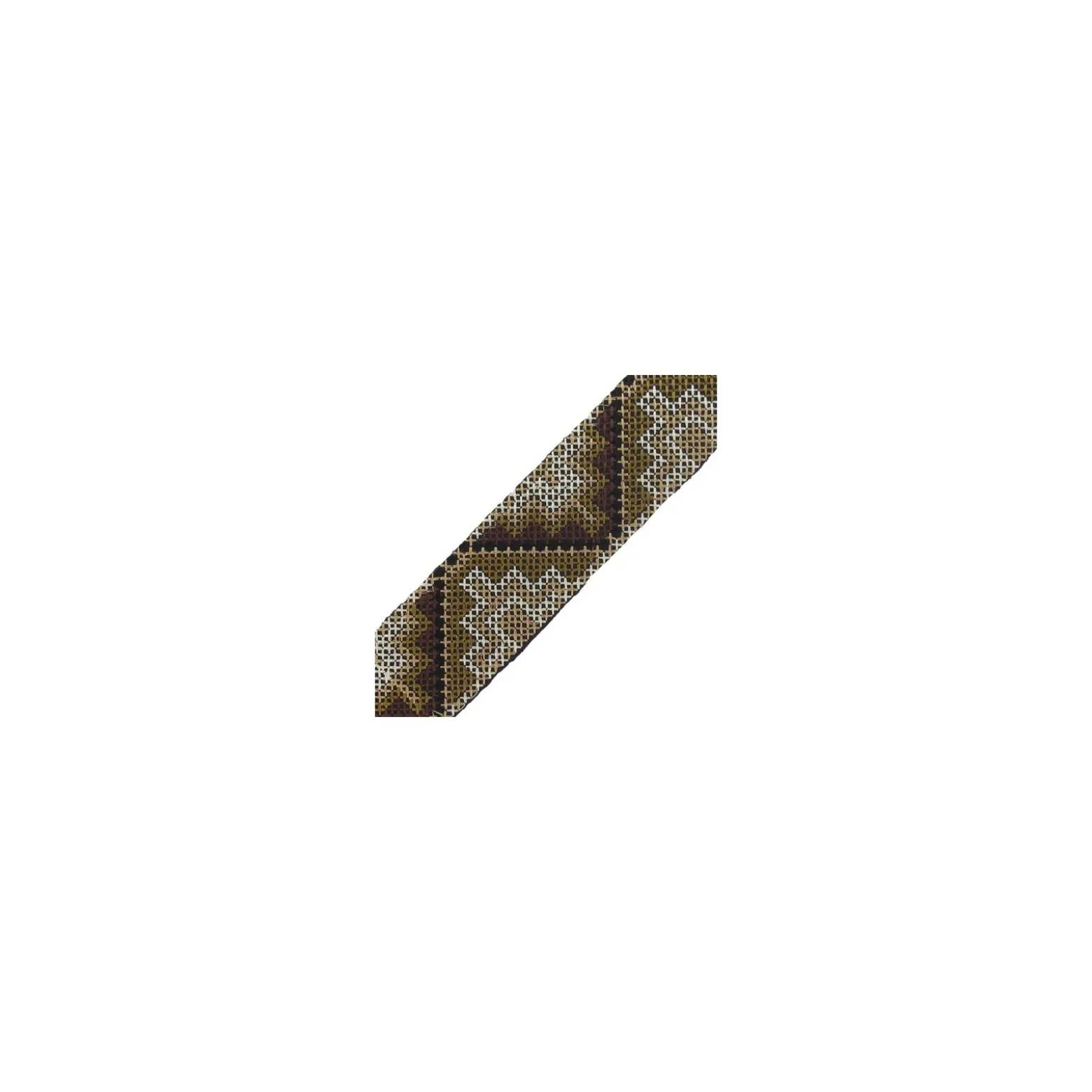 Ruban Jacquard inca 48mm blanc / beige x 20cm