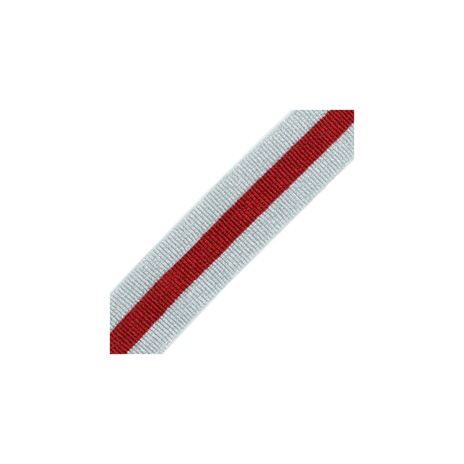 Ruban Élastique Ceinture Réveillon 40 mm - Argent/Rouge x 50cm
