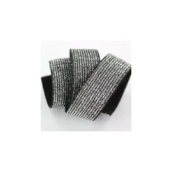 Ruban élastique lurex Brillantine - argent noir