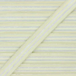 Ruban élastique rayé lurex Louis 20 mm - vert amande/argenté