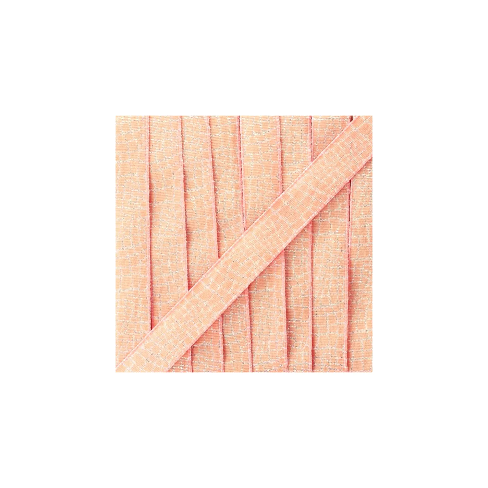 Ruban lurex Reptile (15 mm) - rose corail