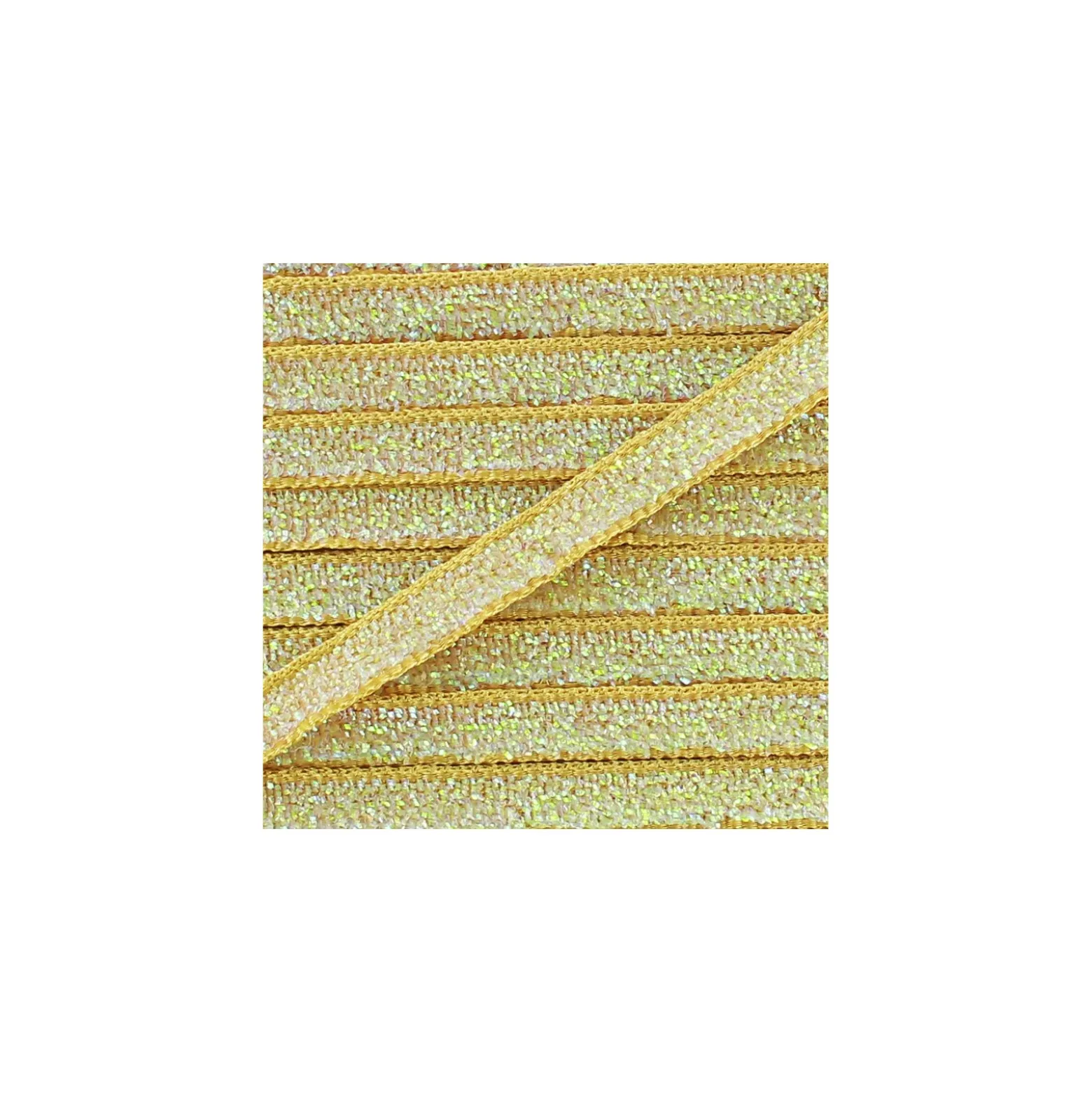 Ruban paillettes irisées 5mm - beige
