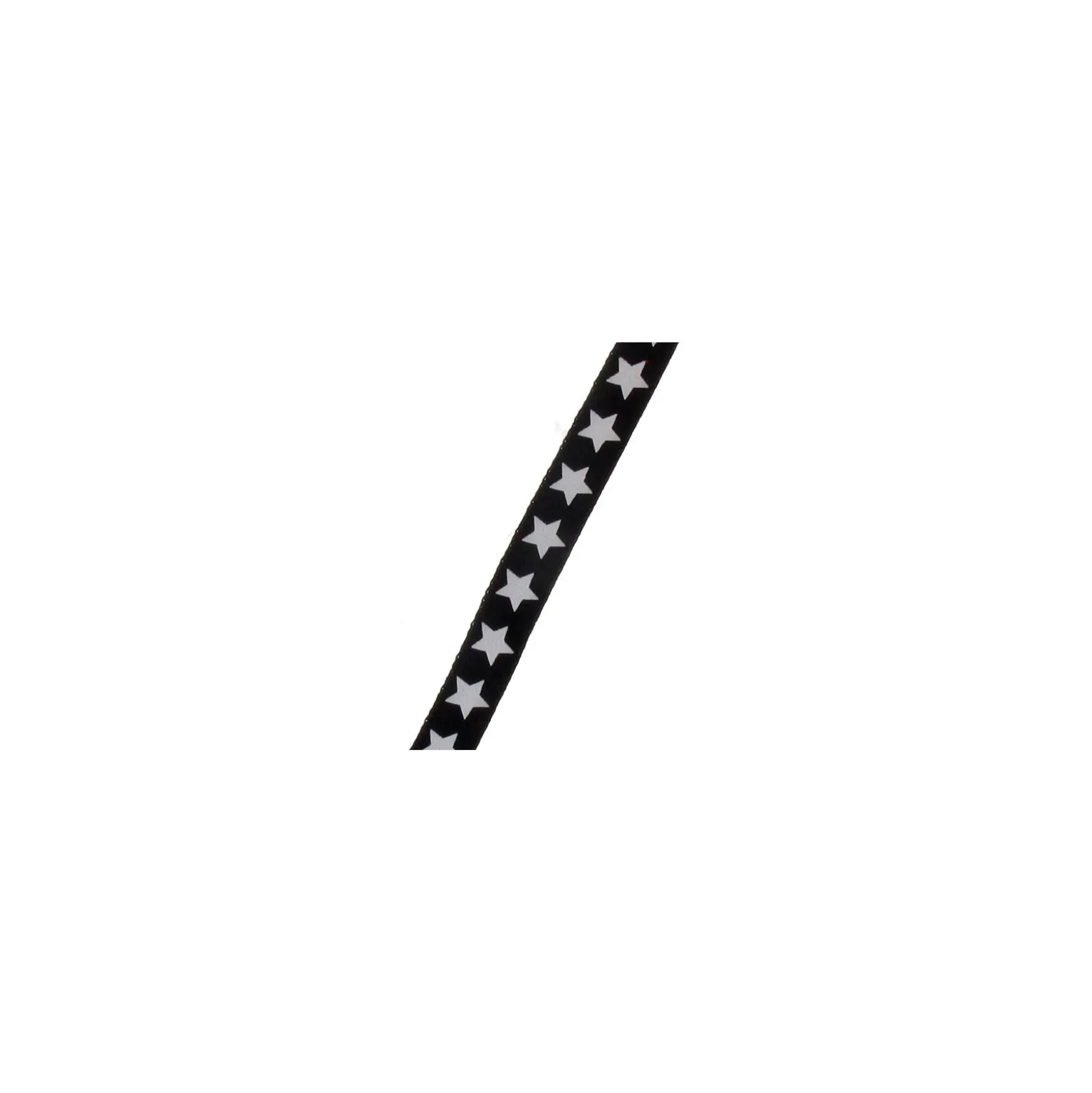 Ruban satin simple face noir étoiles blanc