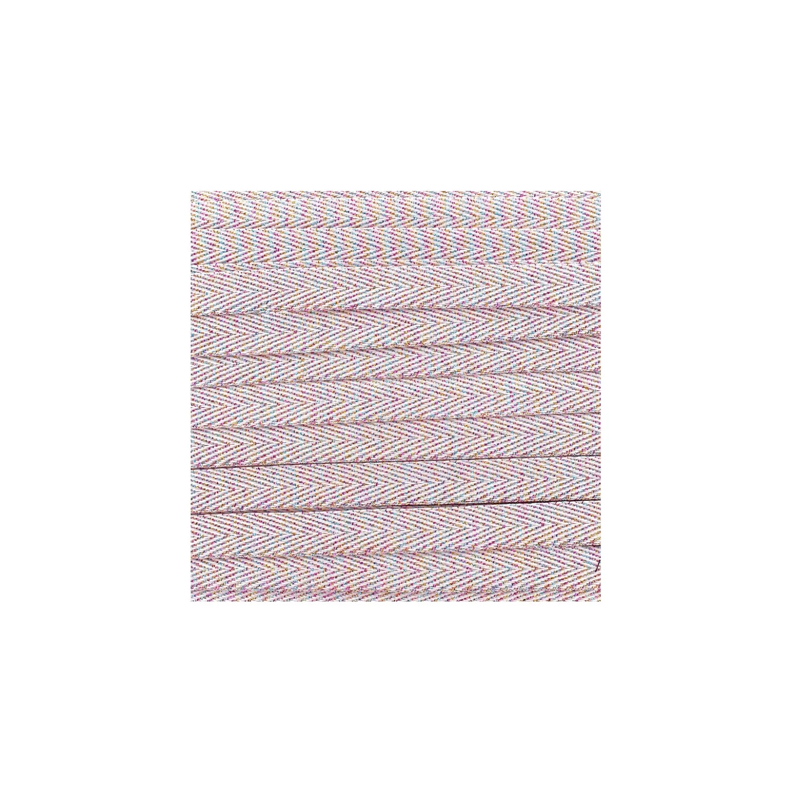 Ruban sergé irisé lurex - rose x 1 m