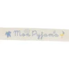 Ruban sergé Mon pyjama - bleu sur fond écru x 25cm