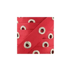 Ruban sergé à oeillets - rouge
