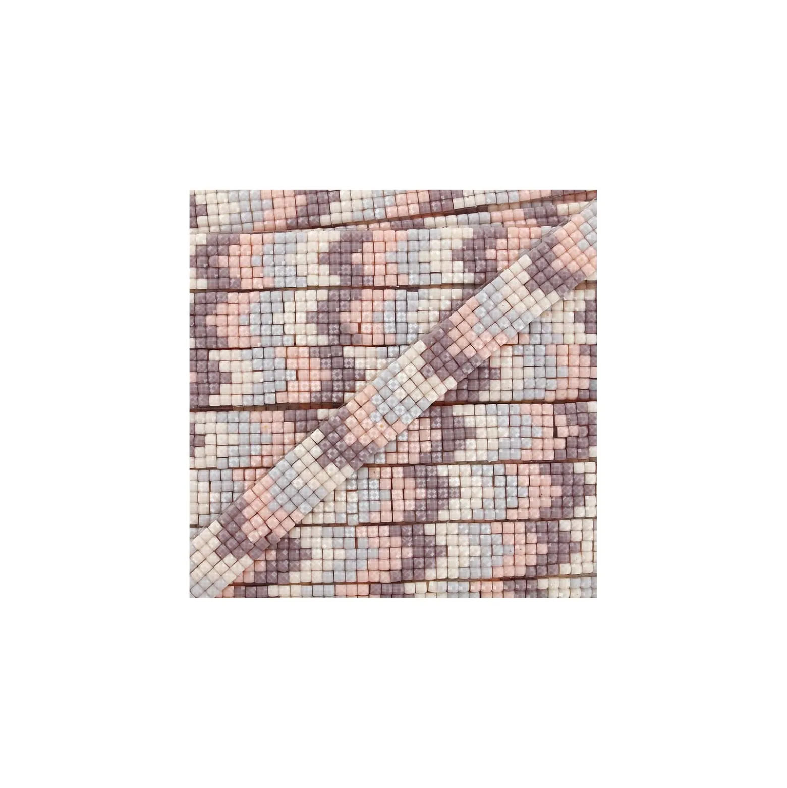 Ruban thermocollant Chevron mosaïque - rose x 40cm