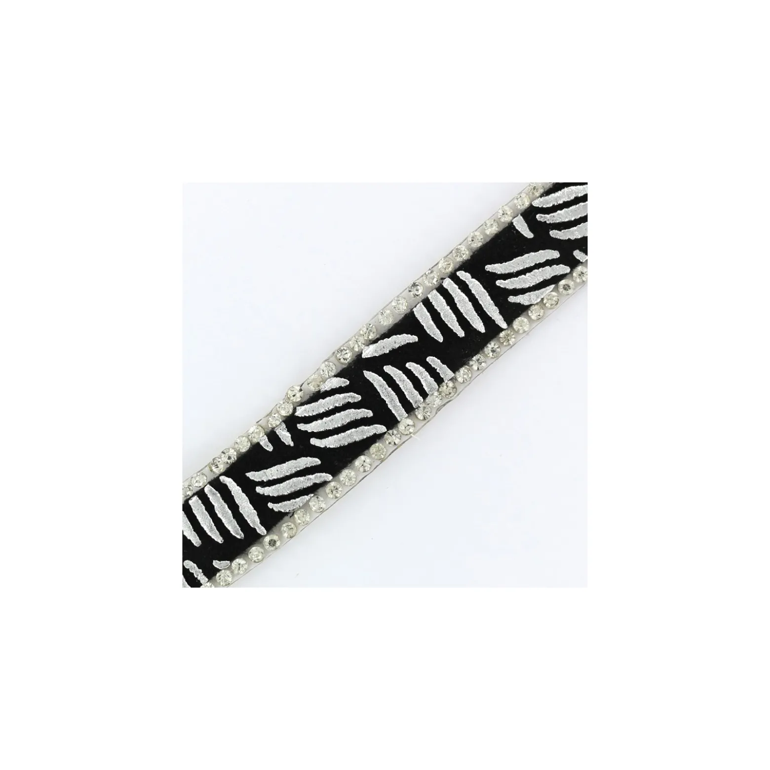 Ruban à thermocoller Bijoux zèbre - argent x 50cm