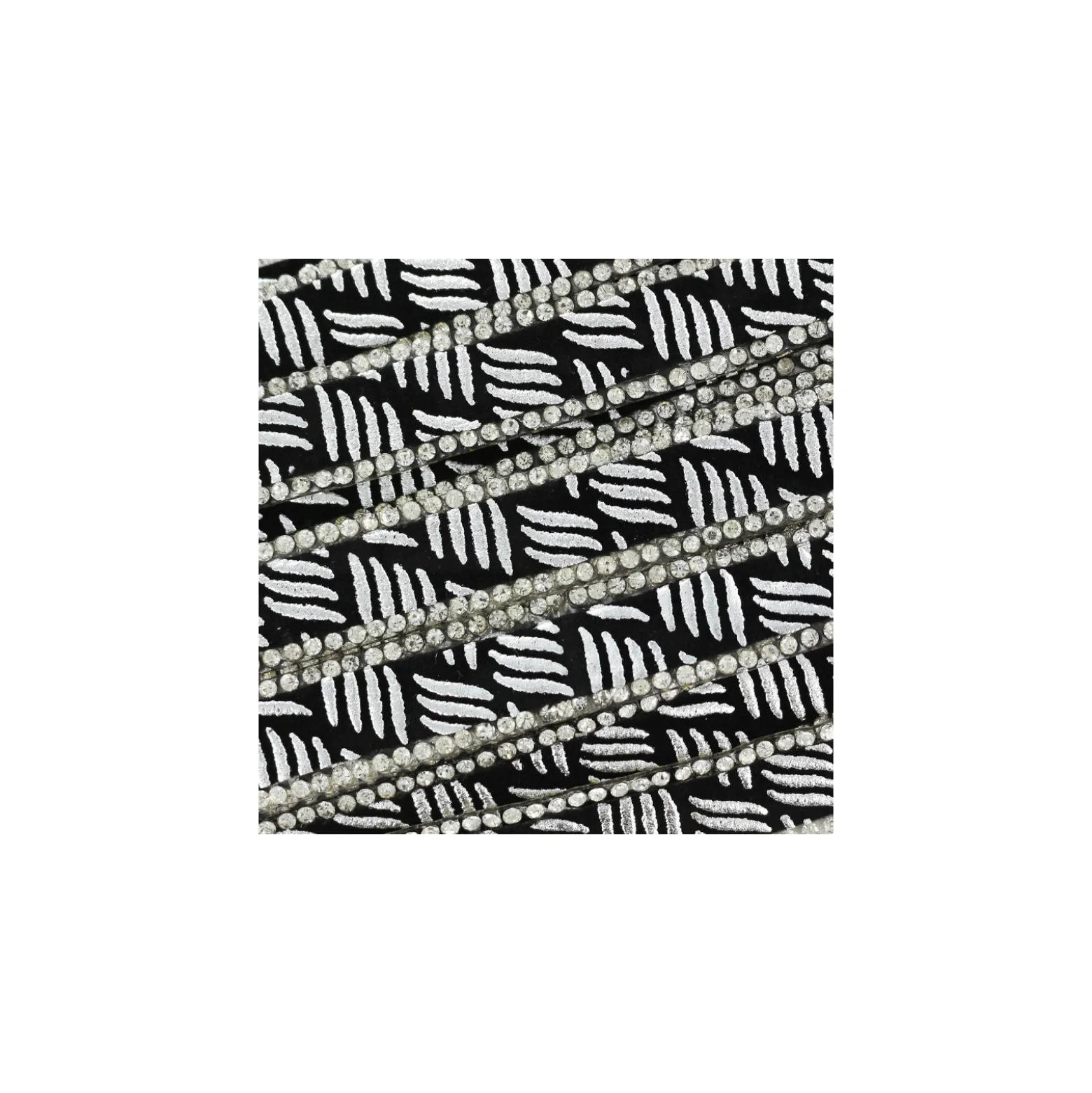 Ruban à thermocoller Bijoux zèbre - argent x 50cm