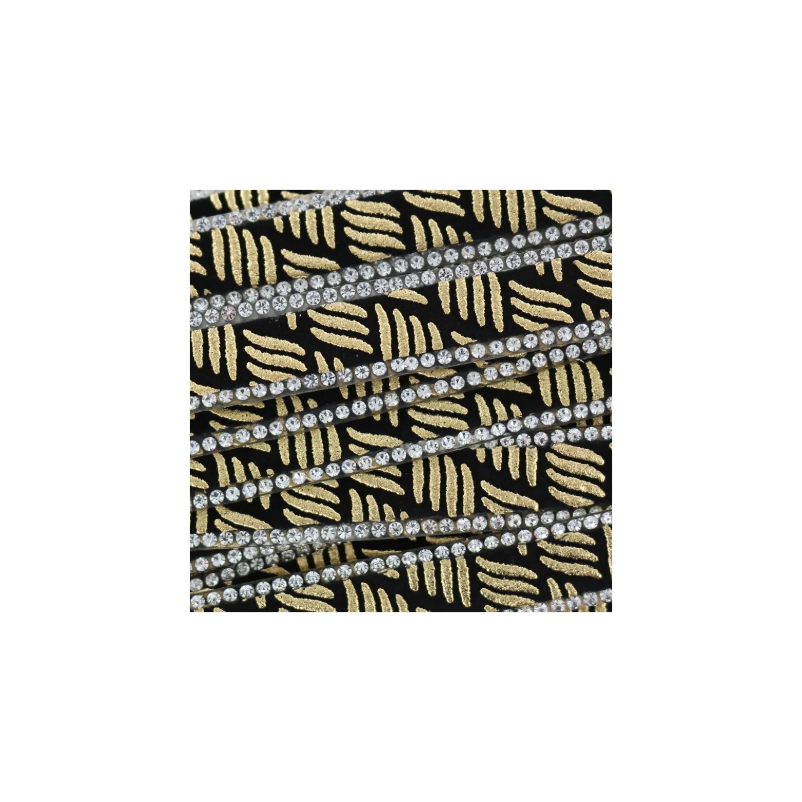 Ruban à thermocoller Bijoux zèbre - or x 50cm