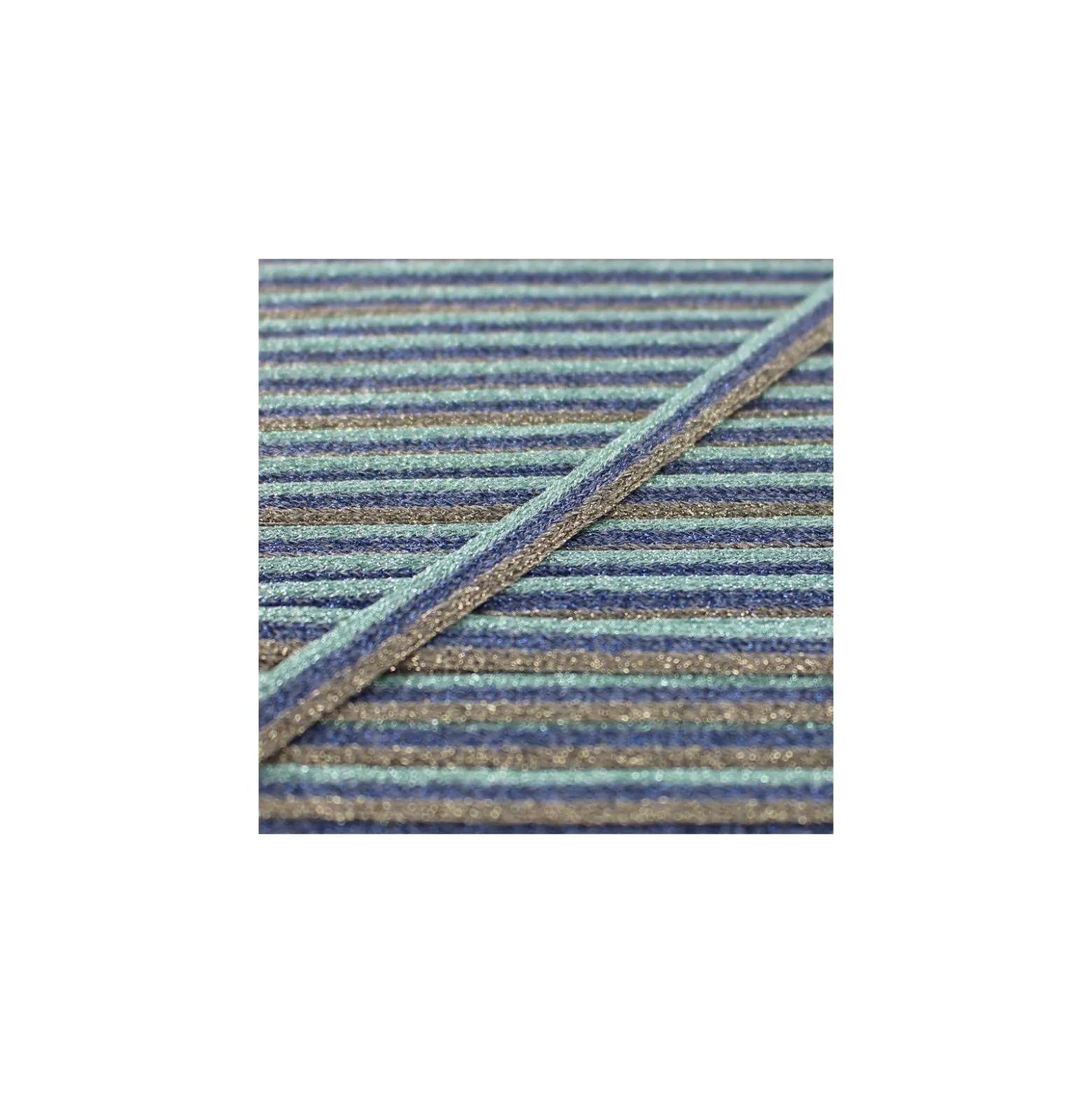 Ruban Tressé Lurex Elemento 7 mm - Aqua