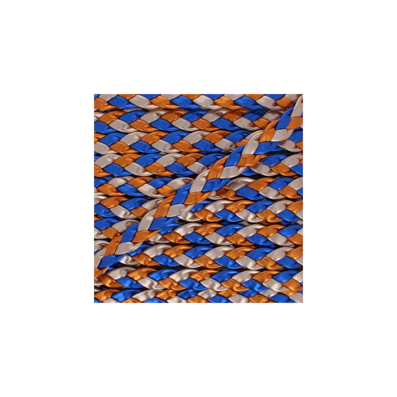 Ruban Tressé Volos 11 mm - Bleu/Orangex 50cm