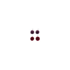 Set de 4 mini pompons ronds 15mm - violet mix