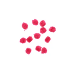Set de 12 pompons bouclés 25mm - Fuchsia