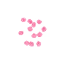 Set de 12 pompons bouclés 25mm - rose