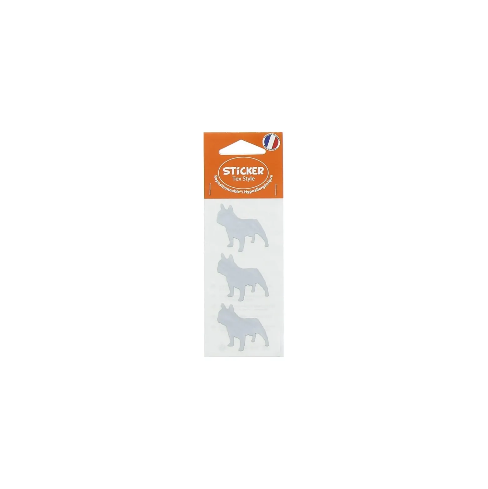 ♥ Stickers Tex Style Chien - argent ♥