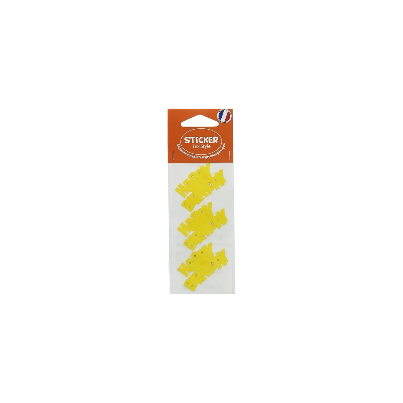 ♥ Stickers Tex Style Happy birthday - jaune ♥