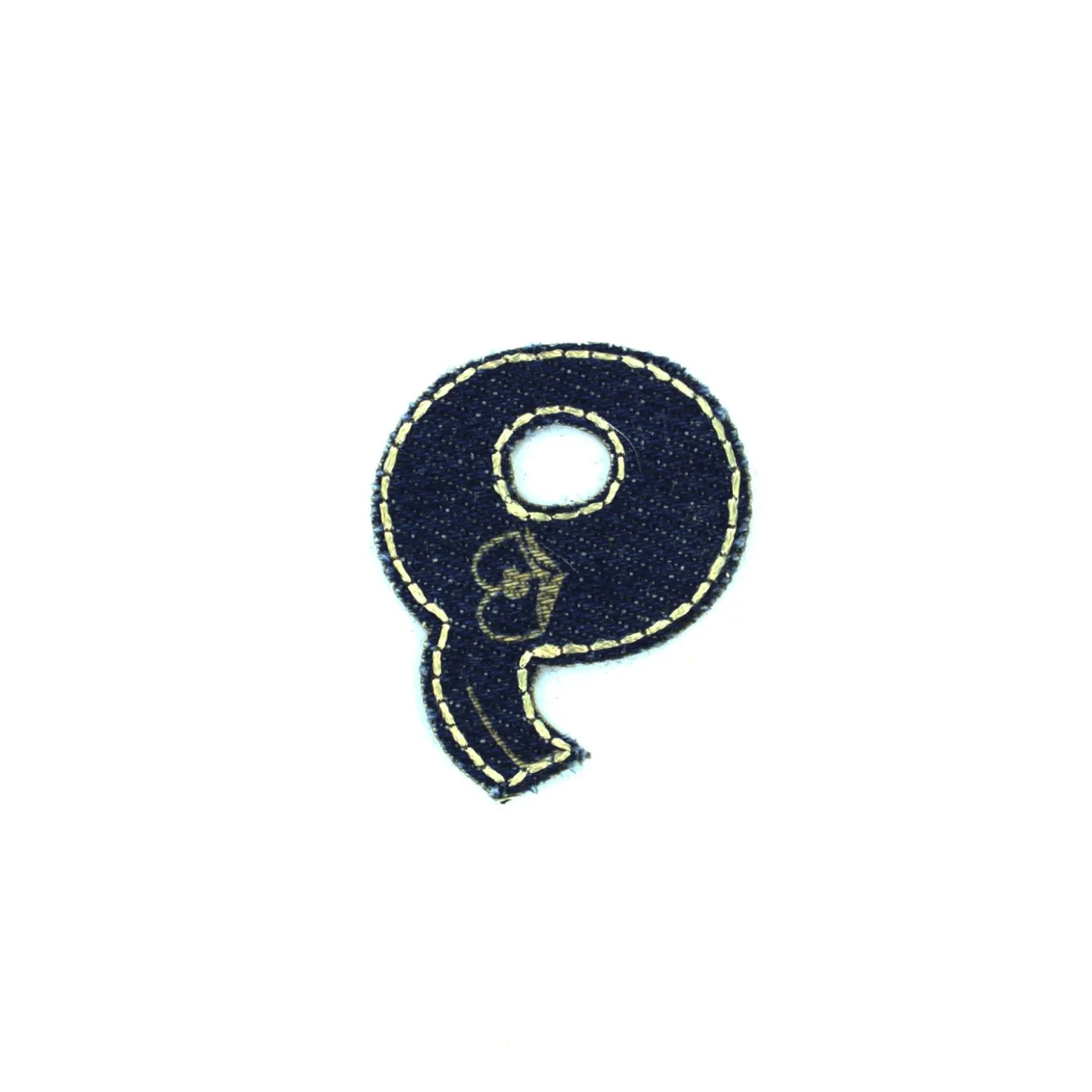♥ Sticker / Thermocollant Jeans Chiffres & lettres - Q ♥