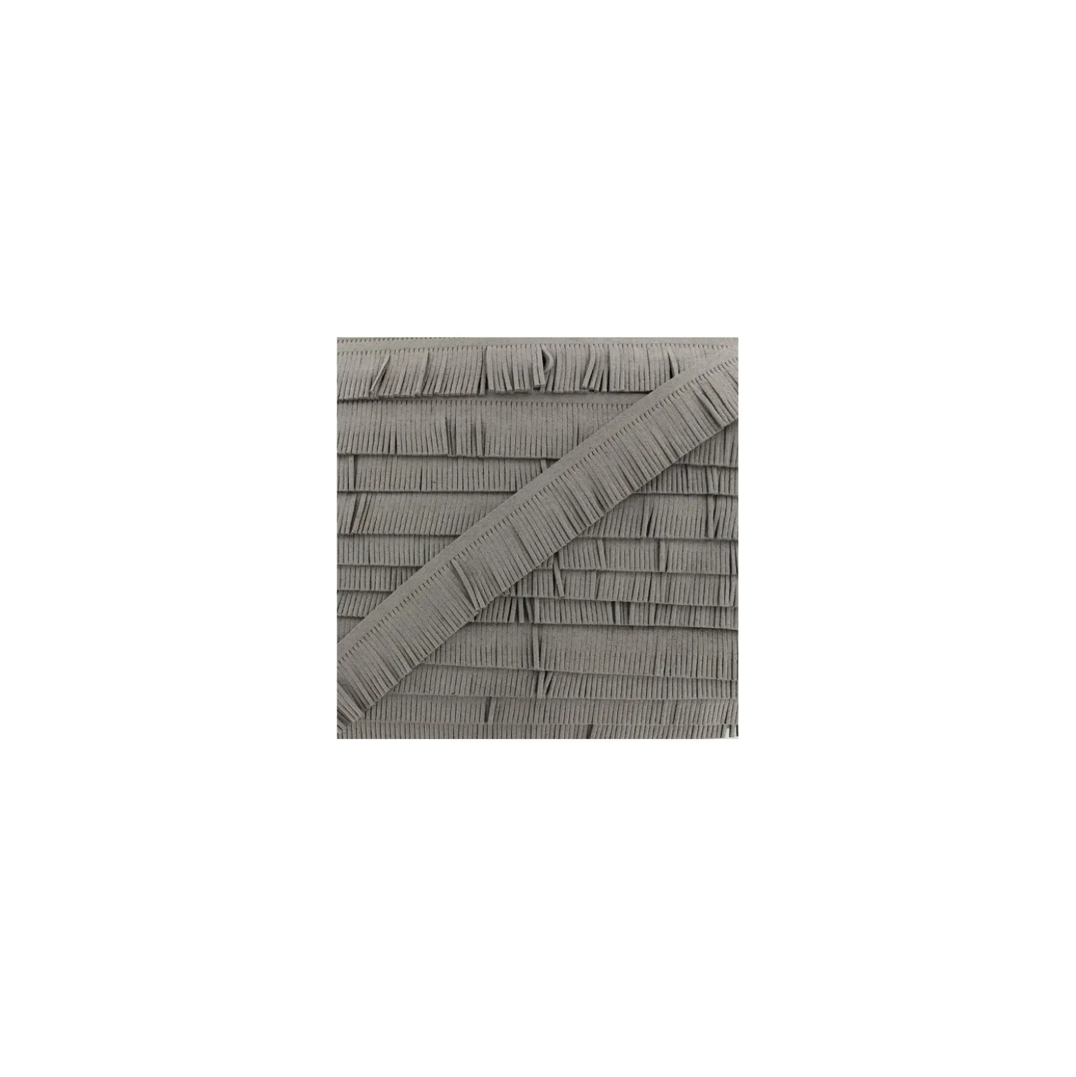 Suédine en Franges - gris x 50cm
