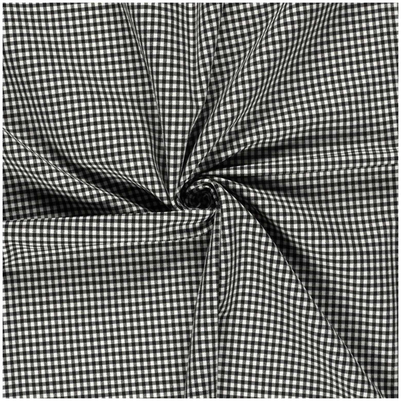 Tissu bengaline stretch vichy - noir