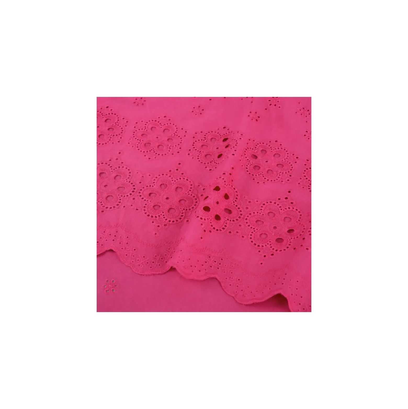 Tissu broderie anglaise festonné Summy - fuchsia