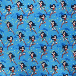 Tissu coton Camelot Fabrics Girl Heroes - bleu