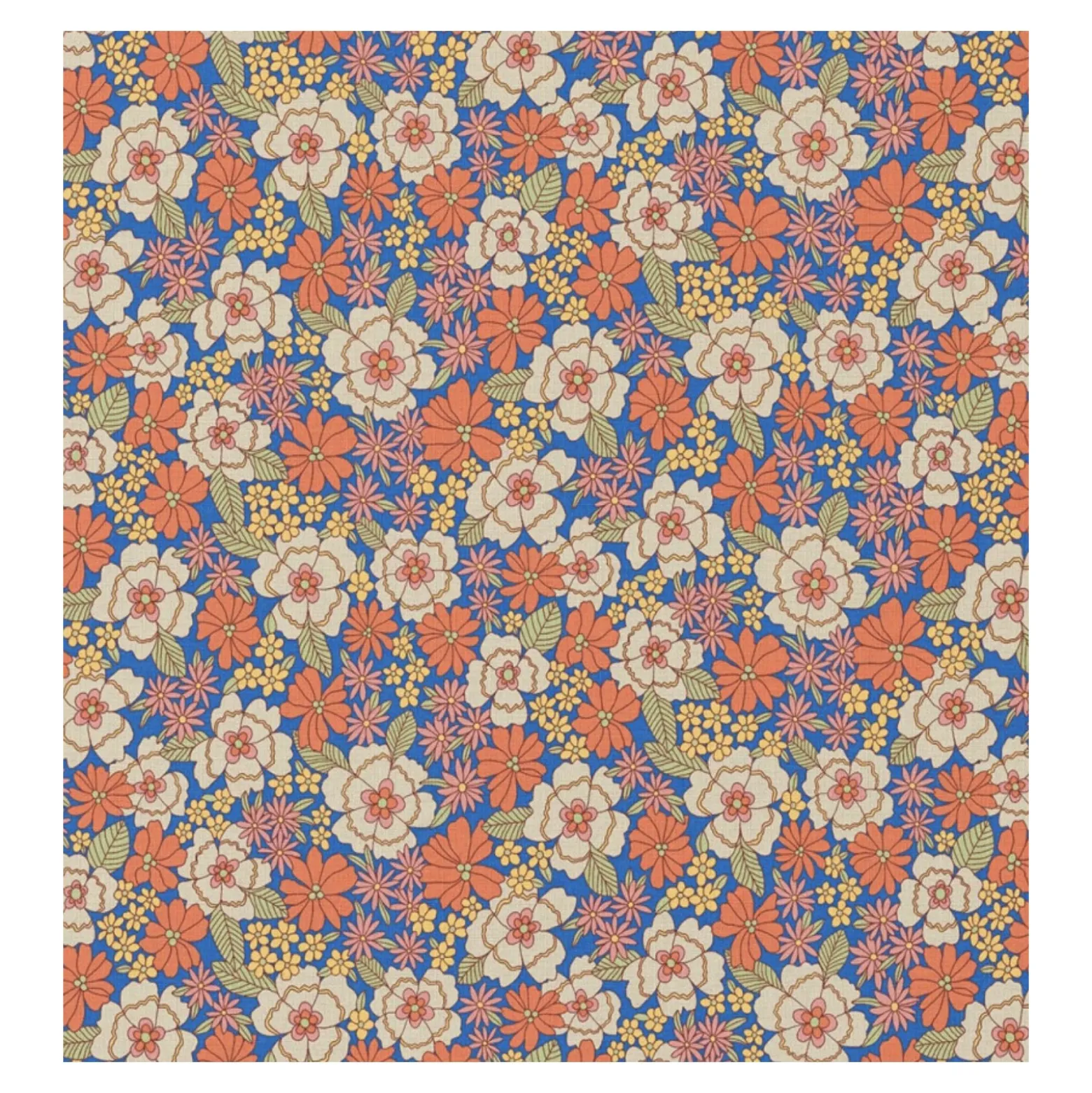 Tissu coton cretonne Bettina - bleu