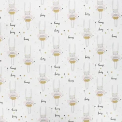 Tissu coton cretonne Fairy bunny - blanc