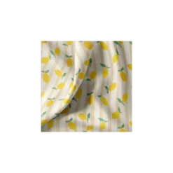 Tissu coton cretonne Lime - écru