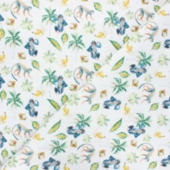 Tissu coton cretonne Monkey life - blanc