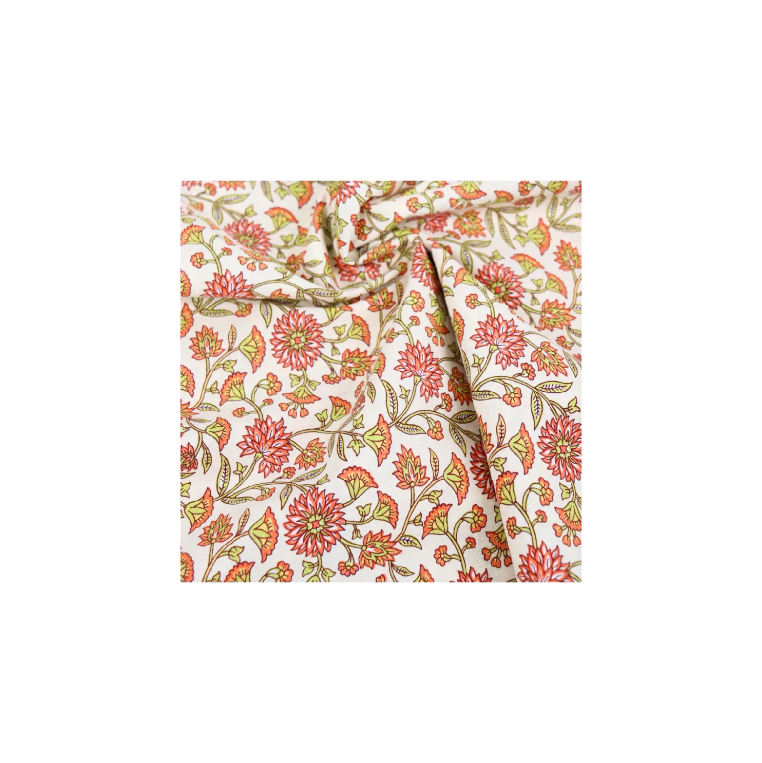 Tissu coton cretonne Santal - écru