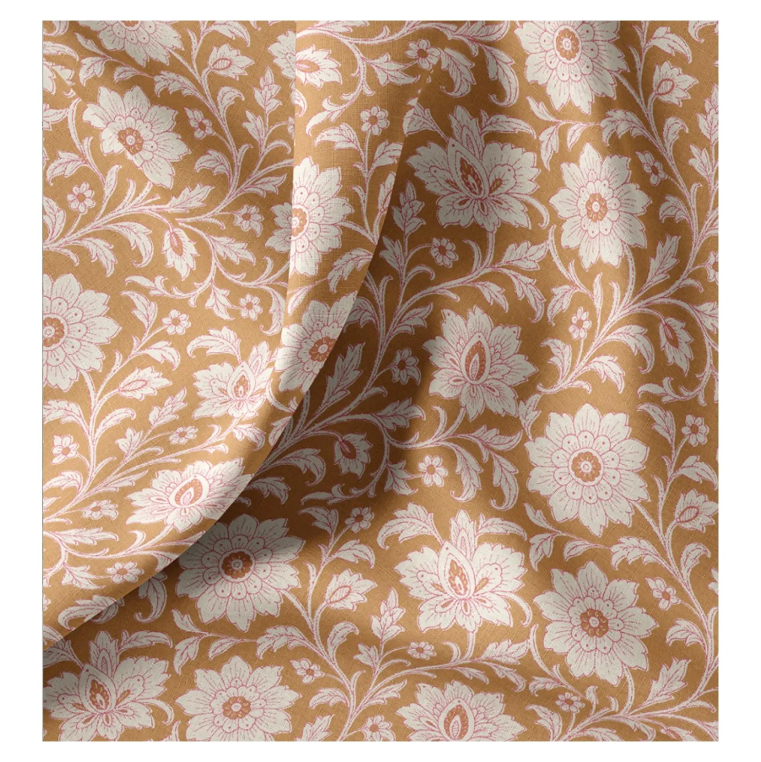 Tissu coton cretonne Shira - camel