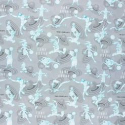 Tissu coton cretonne Space Jam Tune squad players - gris