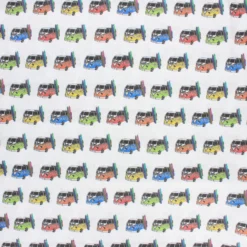 Tissu coton cretonne Surf holidays - blanc