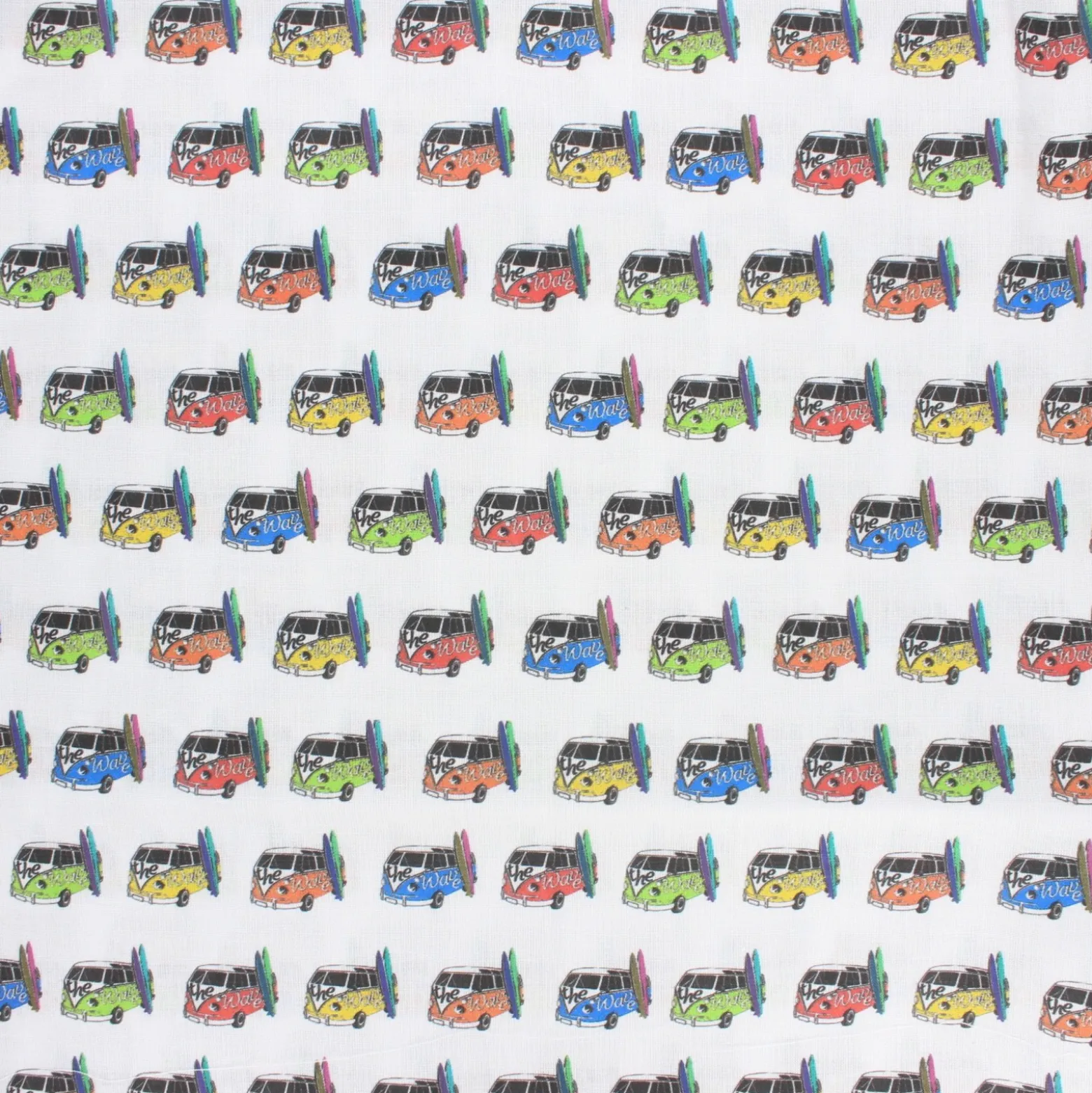 Tissu coton cretonne Surf holidays - blanc