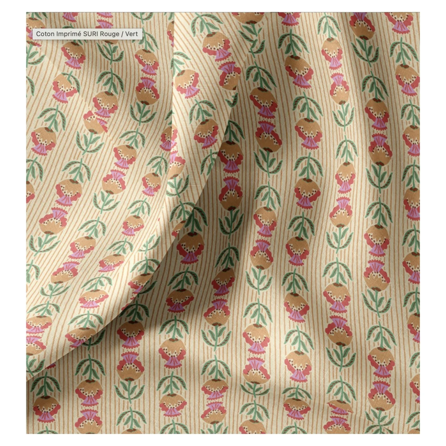 Tissu coton cretonne Suri - écru
